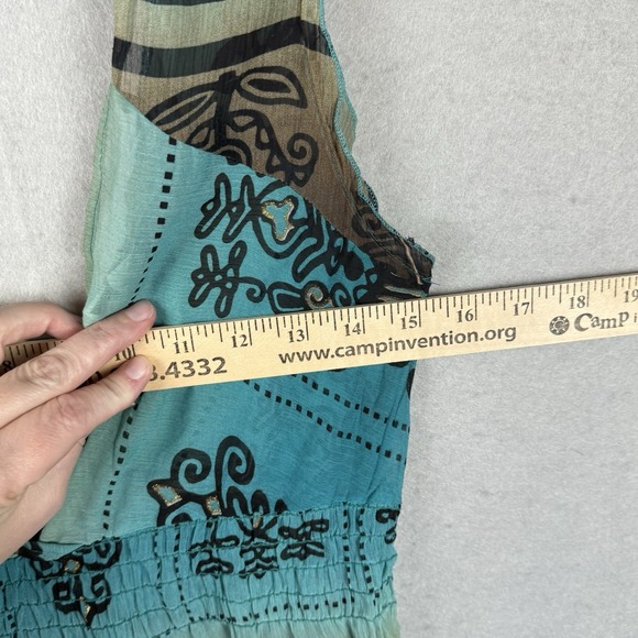Agaci-too Teal Brown Y2K Tank Top Boho Whimsygoth Witchy Retro Sexy Size S - Picture 4 of 10